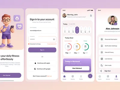 FITNESS Mobile App app design figma designer figma ui fitness app design mobile app design modern design ui design