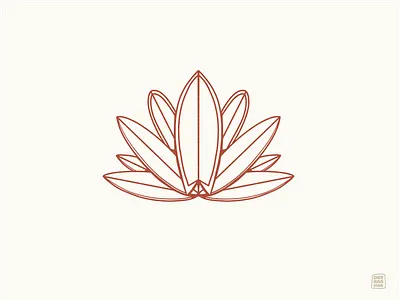 Lotus Surfboard Logo beach art beach logo datradman datradmansurfart lotus lotus flower logo surf art surf brand surf logo surfboard logo wave logo yoga logo yoga surf logo