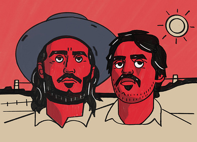 Hermanos Gutiérrez brothers character illustration illustrations illustrator music people portrait portrait illustration procreate style