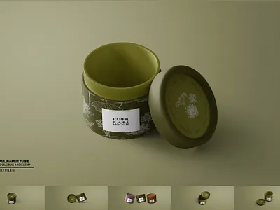 Small Paper Tube Packaging Mockup 3d animation branding design fabric graphic design illustration logo mockup motion graphics seamless textile print tube packaging ui