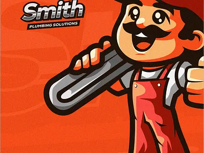 SMITH PLUMBING brand branding design drain emblem forsale graphic design illustration logo motion graphics plumber plumbing sewer sport vector