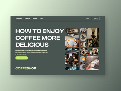Coffeshop Web Page branding coffe design landing page mobile shop ui ux