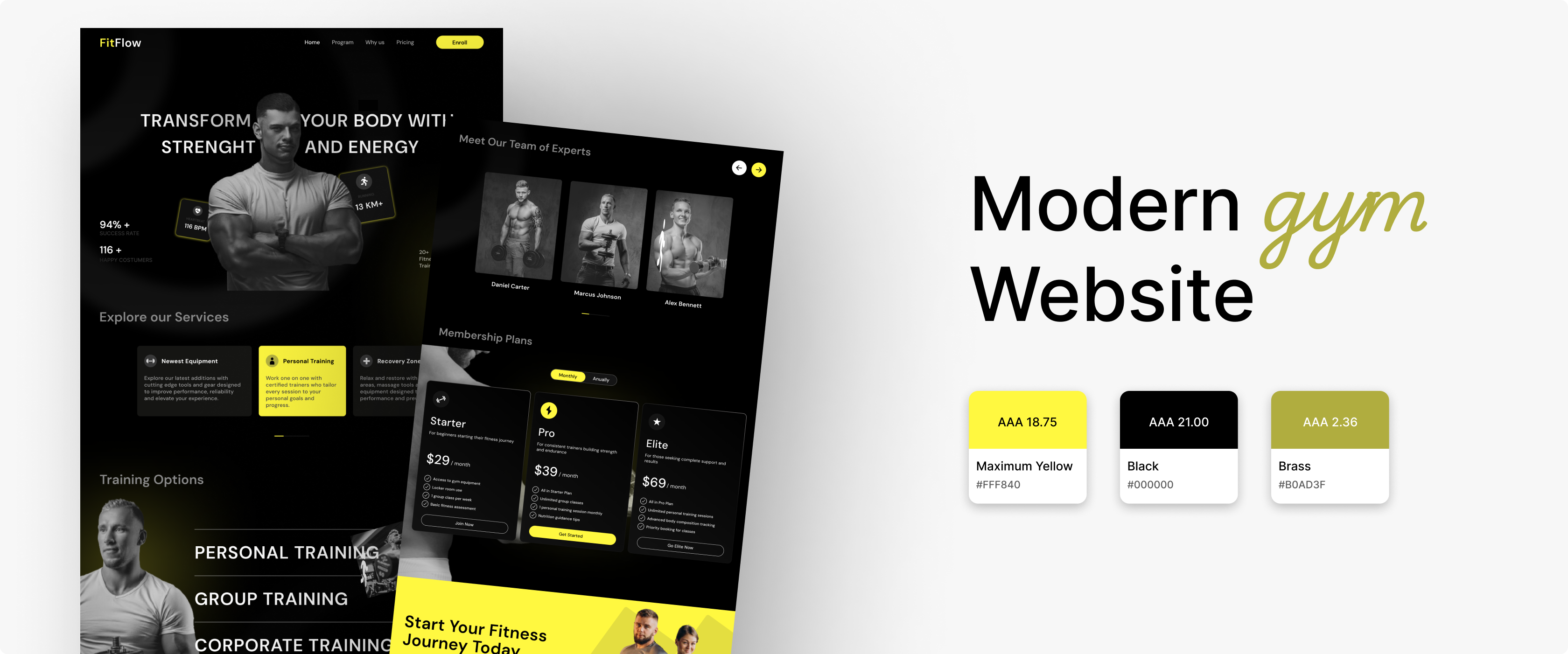Modern Gym Website figma gym modern ui ux webflow website