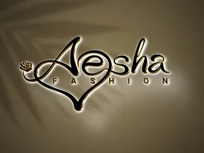 Aesha Fashion - Luxury Boutique Branding & Visual Identity apparel beauty boutique brand logo clothing elegant fashion fashion logo gold heart lifestyle logo logo branding logo design luxury premium script typography typography logo visual identity