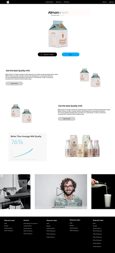 Apple as a milk company design ui ux