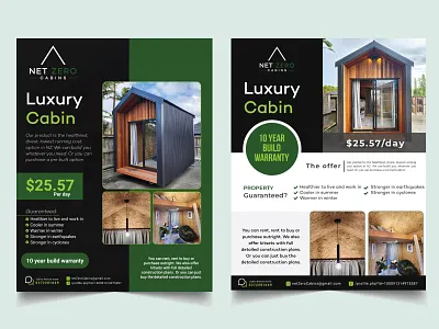 Luxury Cabin Flyer Design design flyer design graphic design