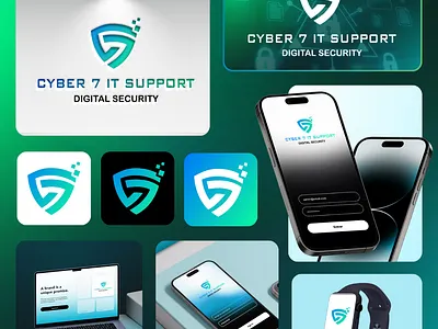 Cyber 7 IT Support - Digital Security & Tech Identity brand identity branding creative creative design cyber security digital security graphic design identity it support logo logo design minimalist modern monogram professional professional logo design tech typography