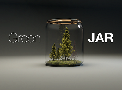 GREEN JAR 3d abstract design blender design inspiration