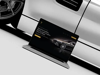 Luxury Chauffeur Company - Hero Design car chauffeur dark macbook mockup premium