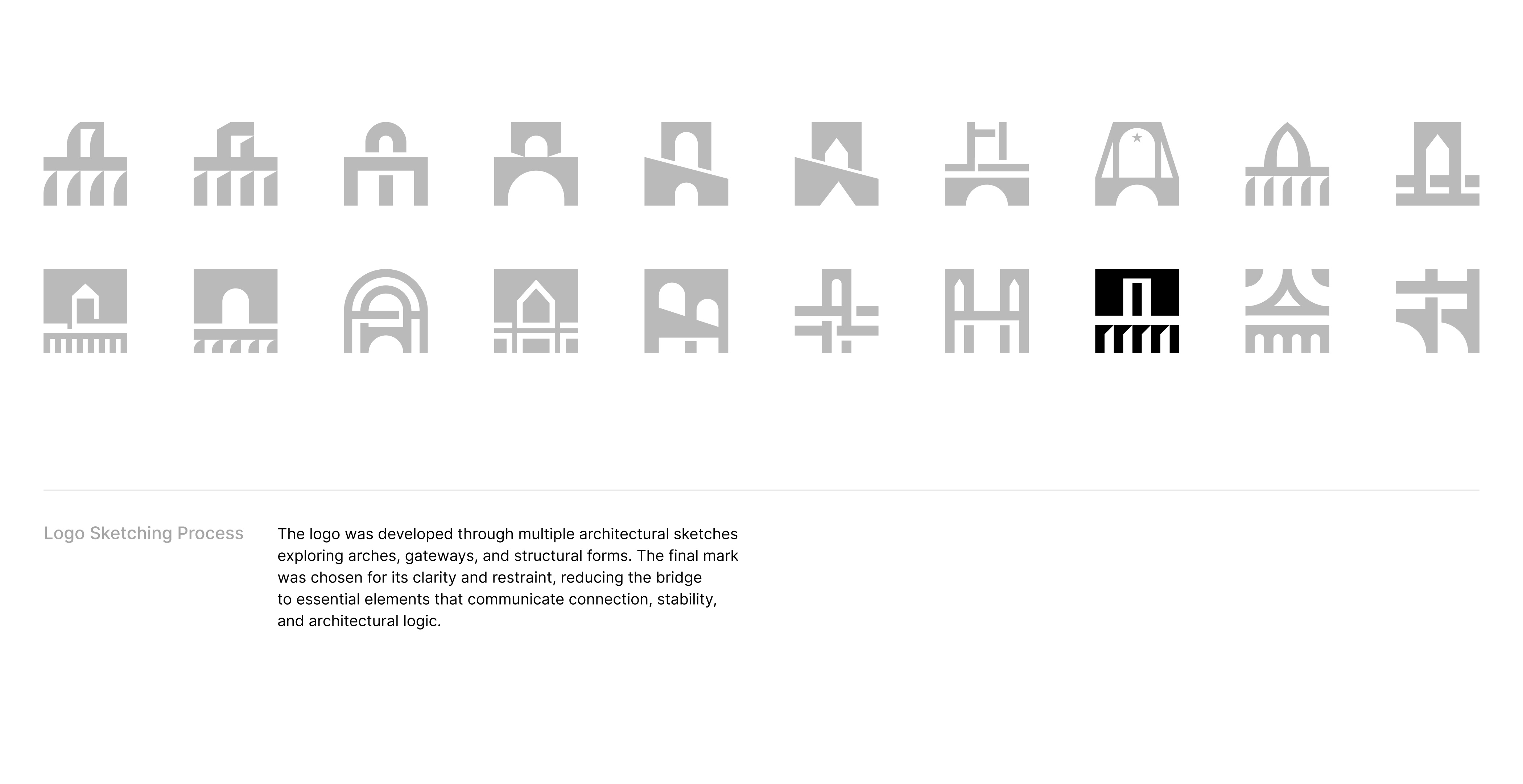 Bridgeform - Brand Identity brand designer branding bridge logos graphic designer logo designer logo maker logofolio logos minimalism minimalistic monoline logo negative space logo skectching