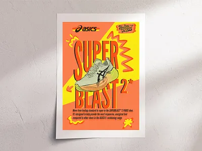Superblast 2 Release Poster graphic design illustration poster retro aesthetic runner shoe vintage
