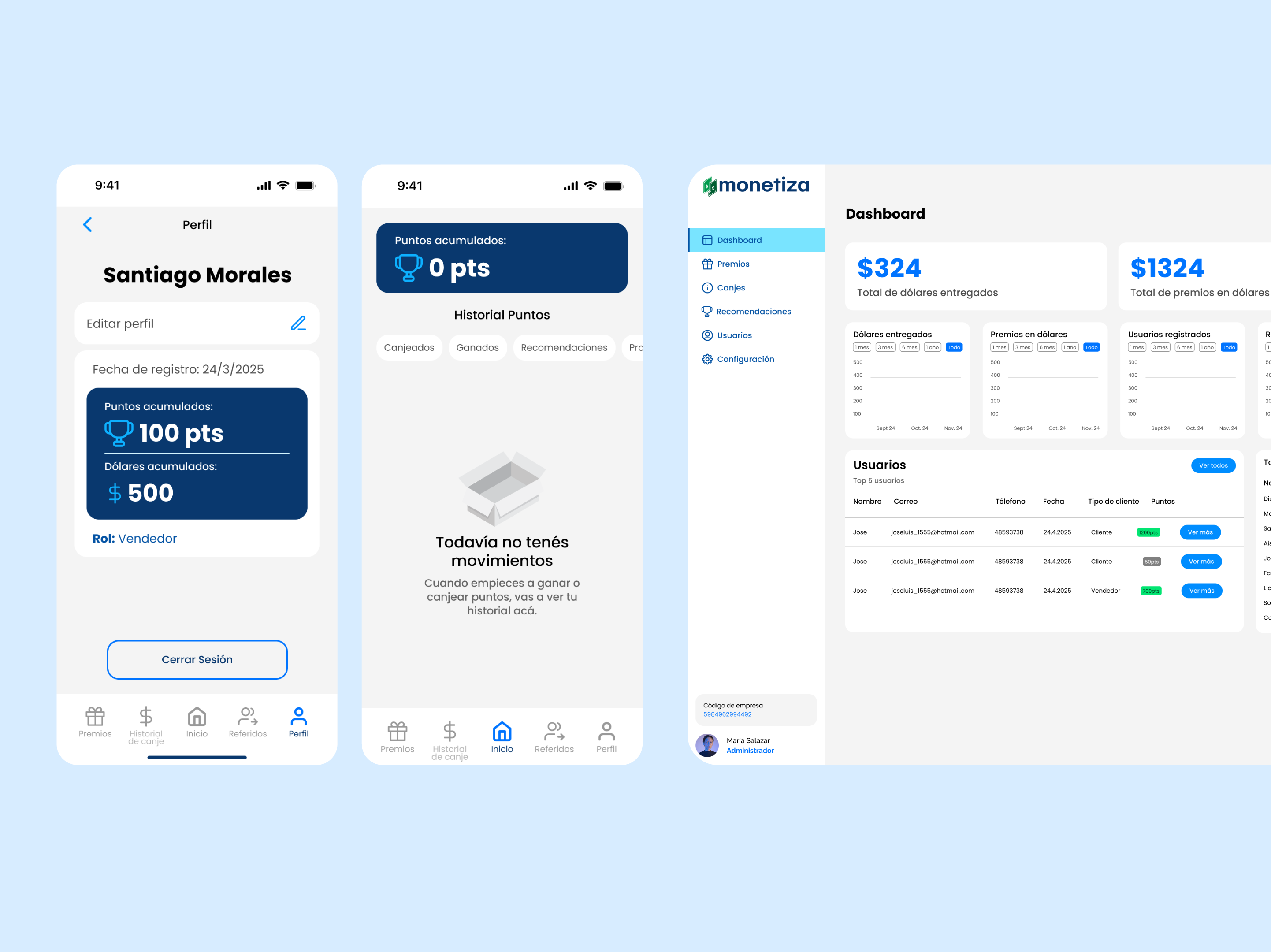 Monetiza - App & Dashboard