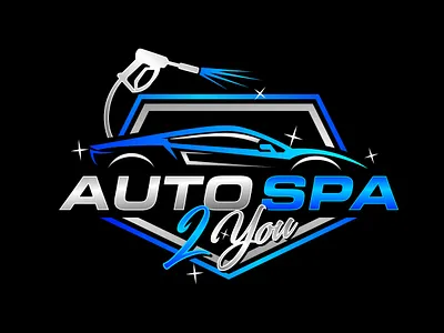 AUTO SPA VERSION BLUE automotive branding car car was detailing graphic design logo spa sport