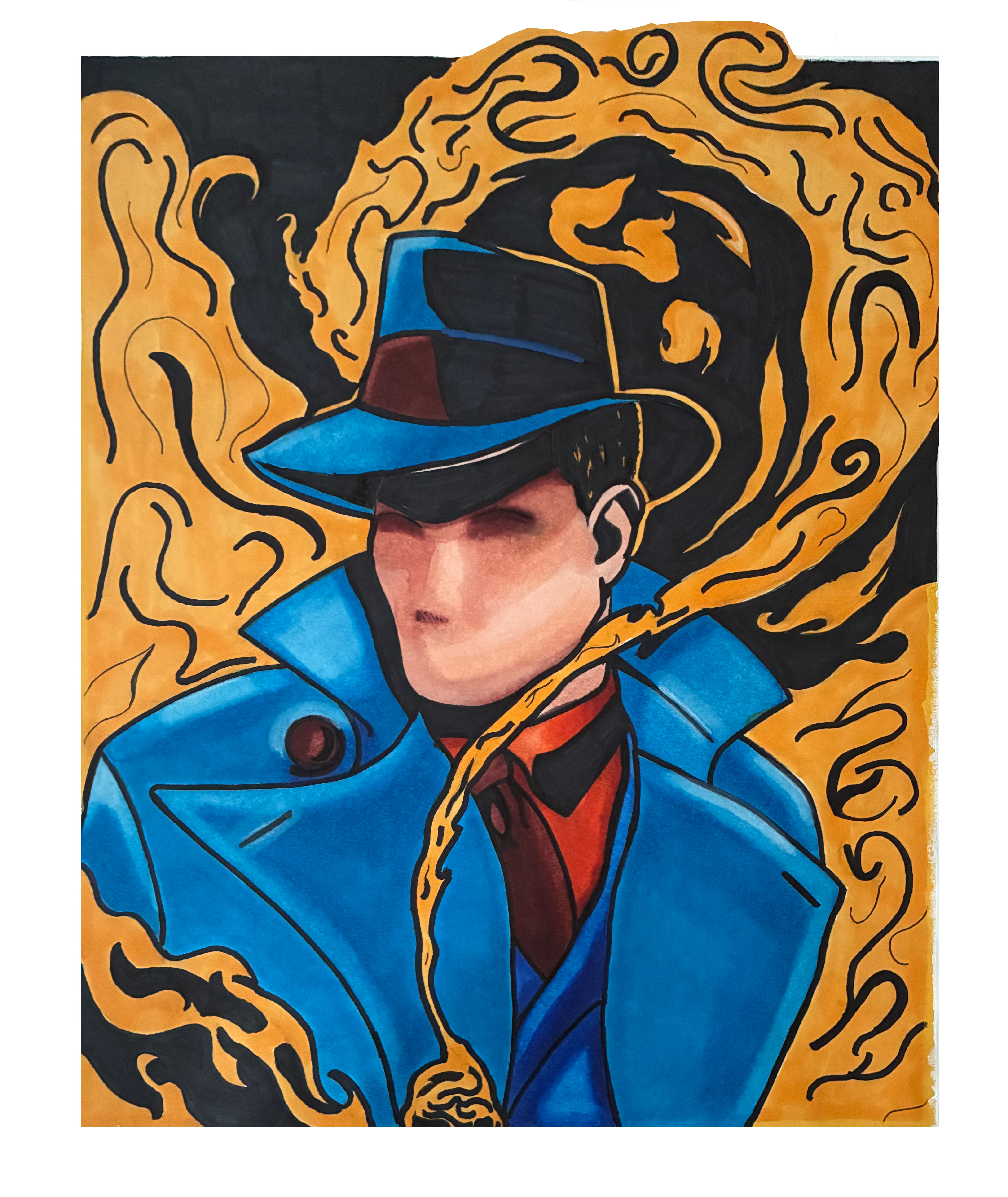 "The Question" colored pencil comics drawing fan art graphite illo illustration illustrator marker pop art pop culture art