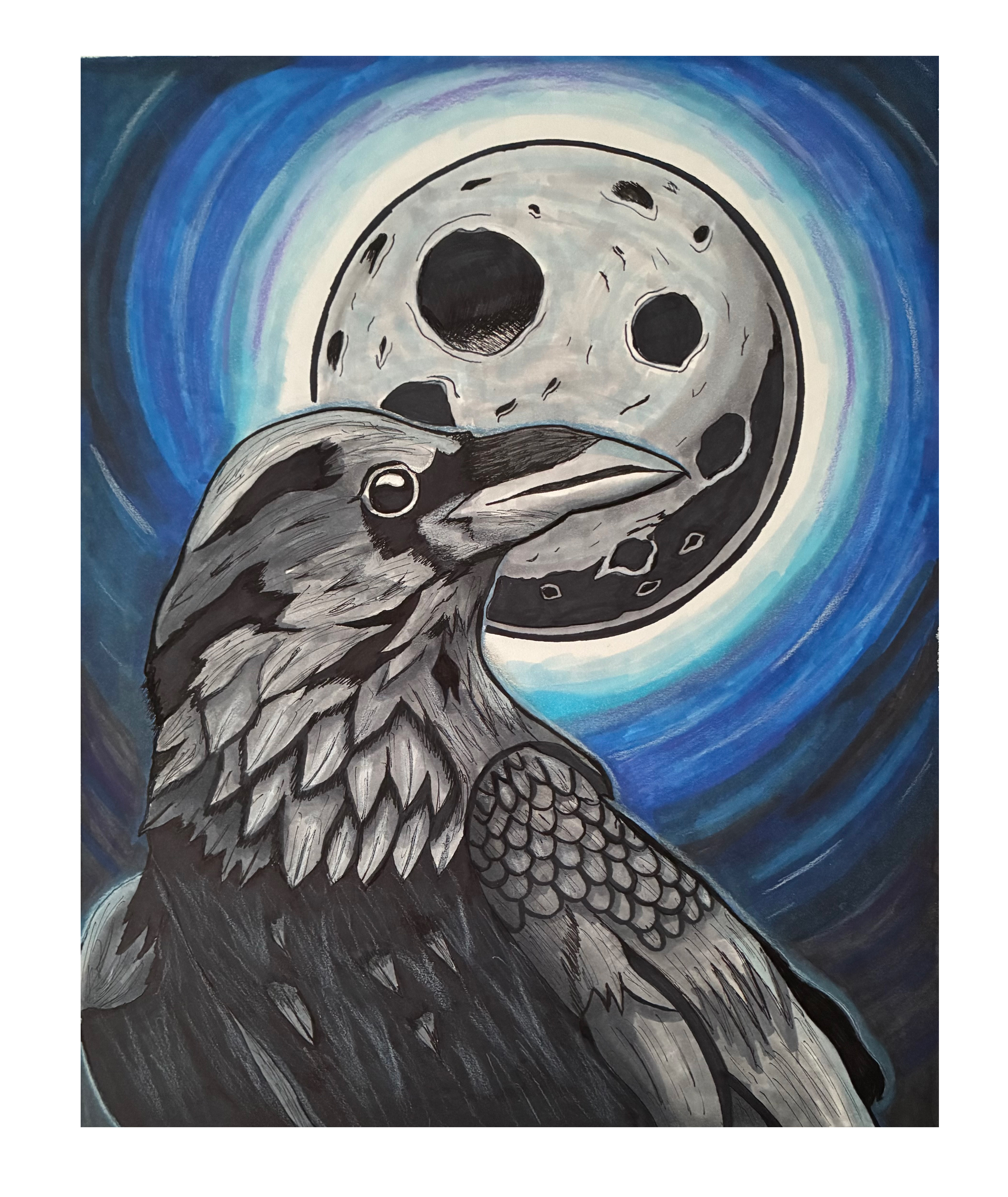 "Midnight" Illustration animals art colored pencil drawing graphite illo illustration illustrator marker traditional art