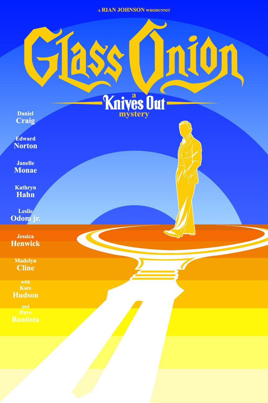 "Glass Onion: A Knives Out Mystery" (Revisited) digital art digital illustration fan art graphic design graphic designer illustration illustrator key art poster poster design