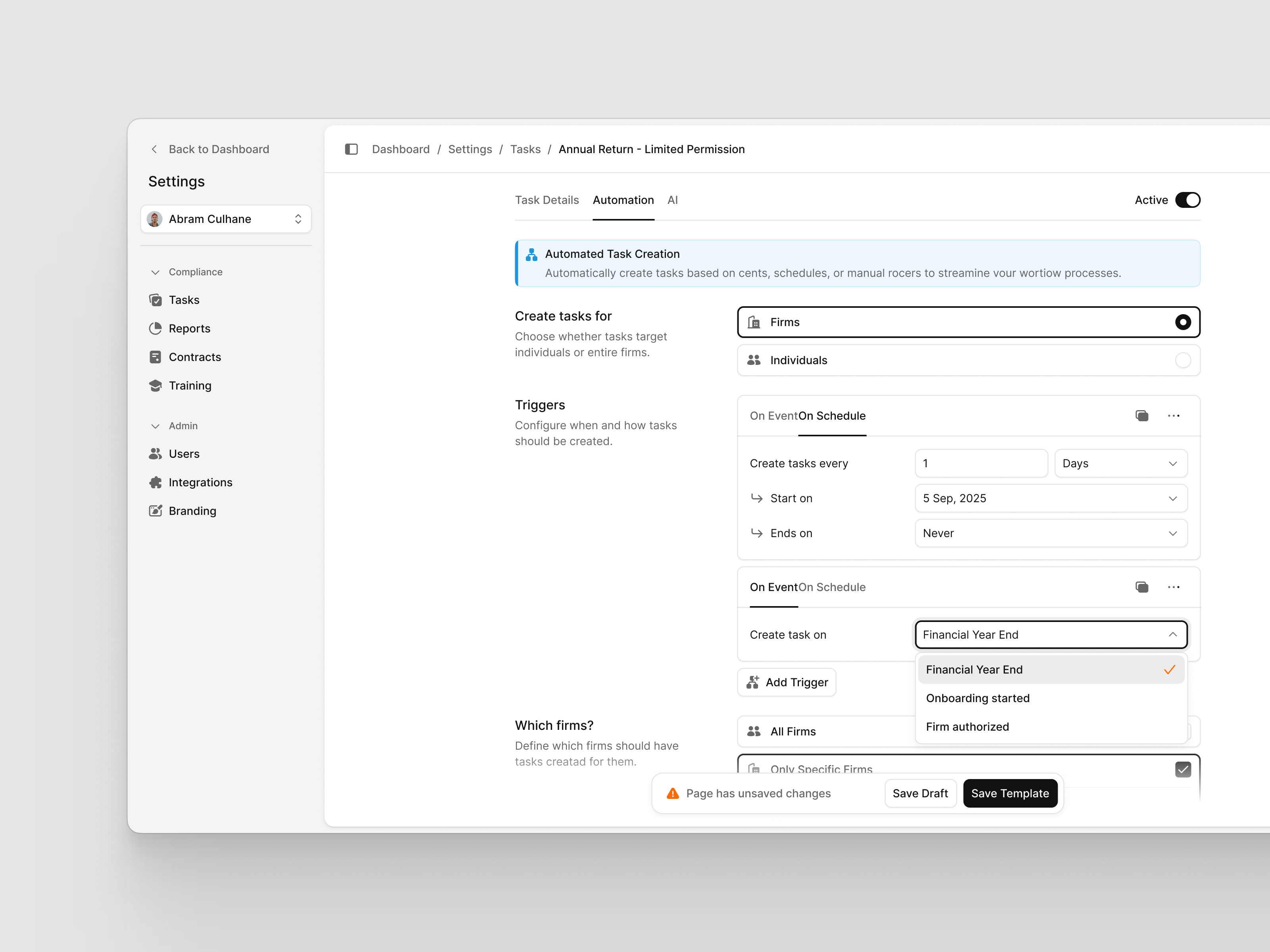 Example of Automation setup