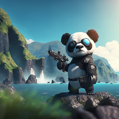 Agent panda design graphic design illustration