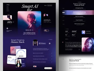 Finora: AI Finance Website Landing Page Animation ai fintech ai website animation banking finance fintech design fintech website design framer graphic design landing page modern website saas startup ui uiux web webflow website