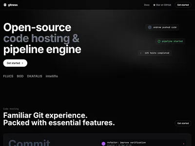 Gitness Platform For Developers design landing page ui website