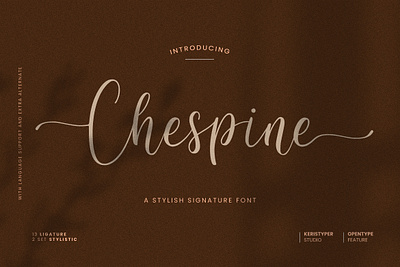 Chespine branding cursive design fancy handwritten lettering logo retro script sleek sophisticated stylish swirly vintage wedding
