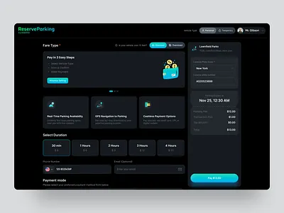 ReserveParking – Parking Management System car parking checkout dashboard dashboard parking dashboard ui design design concept management management parking mobility parking management payment payment system product design saas design service smart parking ui ux wavespace