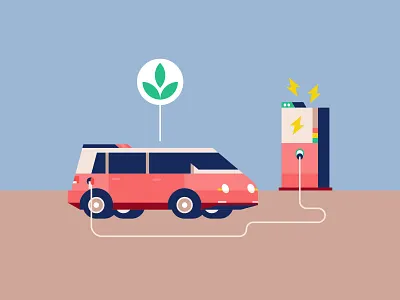 Electric Car 2 car electric car green car illustration modern technology vehicle