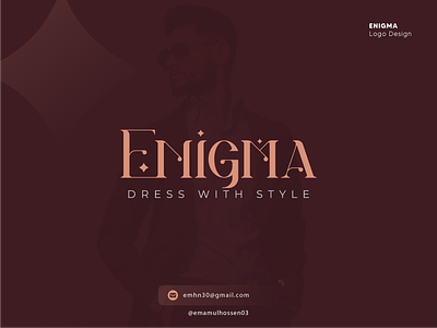 Enigma Logo Design | Clothing Brand Logo | Fashion Logo apparel logo brand identity branding clothing brand clothing label enigma fashion logo logo logo design logo maker logo type men showroom streetwear logo ui