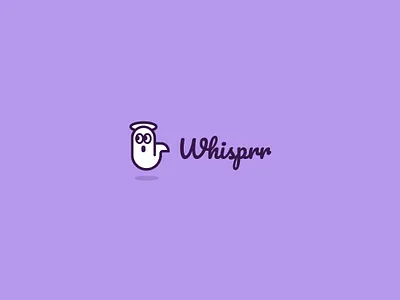 Whispr — Dating App Logo Design app branding brand identity character design dating app logo design love relationships mascot logo minimal logo modern logo purple logo startup branding ui branding