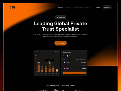 Crypto Landing Page bitcoin blockchain crypto crypto currency crypto landing page crypto website cryptocurrency finance finance landing page home page landing page minimalist saas saas landing page ui design web design