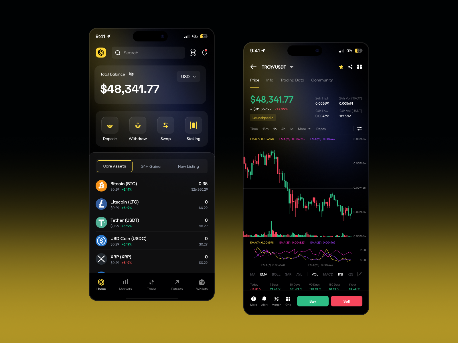 Crypto App Design app app design blockchain crypto app crypto exchange crypto mobile crypto trading crypto ui crypto wallet cryptocurrency digital bank finance app fintech investment app mobile mobile app mobile ui trading trading app ui design
