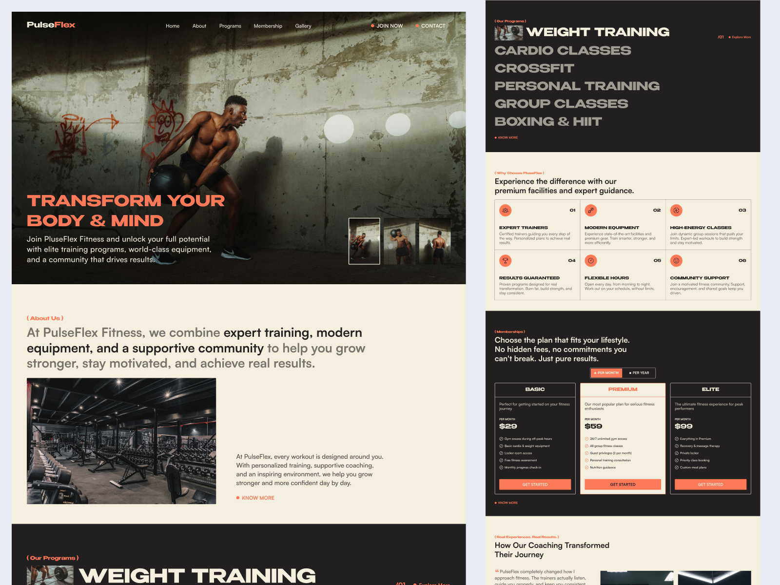 Fitness & GYM Landing Page fitness gym ui ux web web design