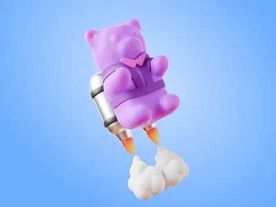 Rocket Bear: 3D Illustration – CG, Character Design 3d 3d art 3d character 3d character design 3d design 3d digital art 3d graphic 3d graphics 3d illustration 3d model 3d modeling 3d render blue cg cg art character character design funny illustration render