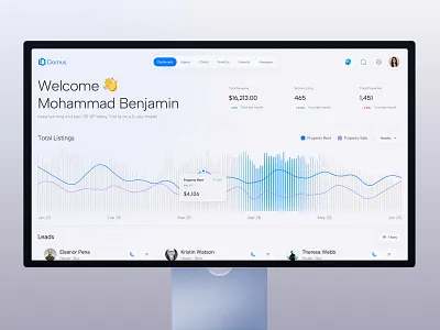 Domus | AI Real Estate Management Dashboard app design cleaner dashboard dashboard design graphic design pixxen pixxen product design property management real estate real estate dashboard