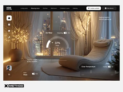 Smart Home Web App clean design control panel dashboard design desktop app figma glassmorphism home automation interior iot luxury modern ui premium ui room control smart devices smart home ui ux web app wellness tech