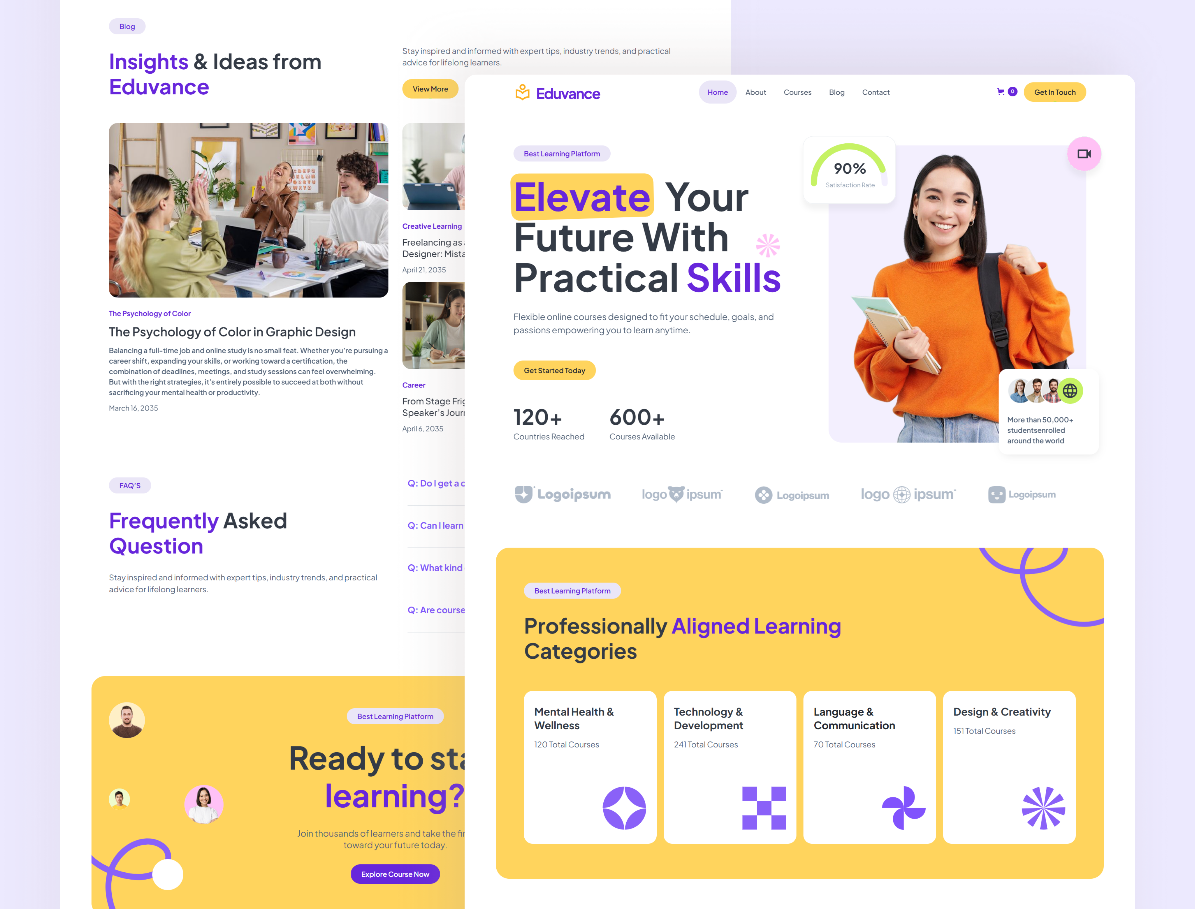 Eduvance Homepage - Education Webflow digital learning education education website elearning homepage modern website no code responsive ui design ui inspiration ui showcase ui trends uiux ux design web design webflow