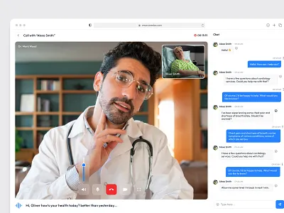 Doctor Video Call & Chat Interface 🩺💬 desktopui digitalhealth doctorpatientapp healthcareproduct healthcareui healthtechdesign medicalui meet ui meeting app meeting software meeting ui design productdesign saasui uiuxdesign ux design uxdesign video call ui video meeting videoconsultation webappdesign
