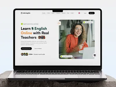 Modern SaaS Online Learning Website - UI/UX Design clean ui edtech edtech website education education platform education website elearning finance language learning learning modern ui online lessons online school saas shasanko creations study teach online udemy ui ux web design