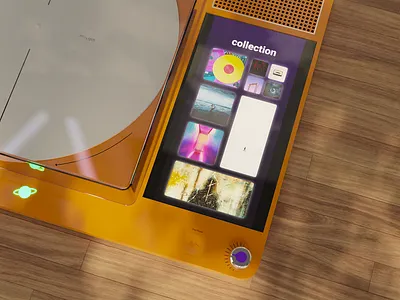 Record player concept 3d blender design logo render ui