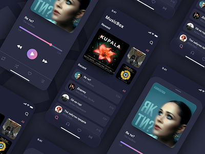 MusicBox music application design figma mobile app ui ux uxui design