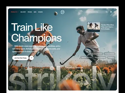 Sports Training Academy — Hero Section UI Exploration academywebsite branding design dribbbleshot figma graphic design herosection illustration interactiondesign logo modernui portswebsite sportsbranding ui uiux ux visualdesign web design