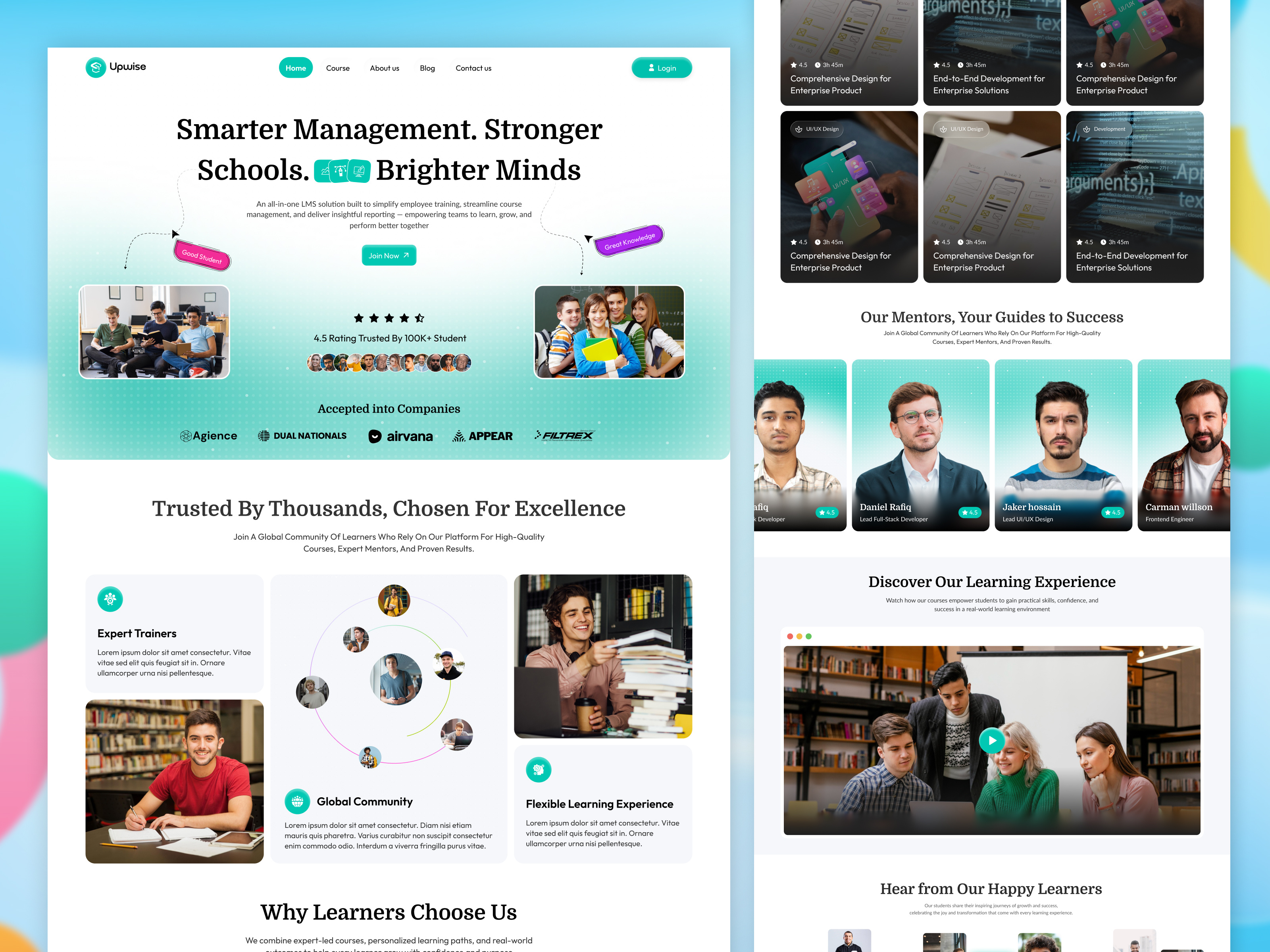 (LMS) School Website UI/UX Design By ExpertSquad online school online school website school website school website design school website uiux