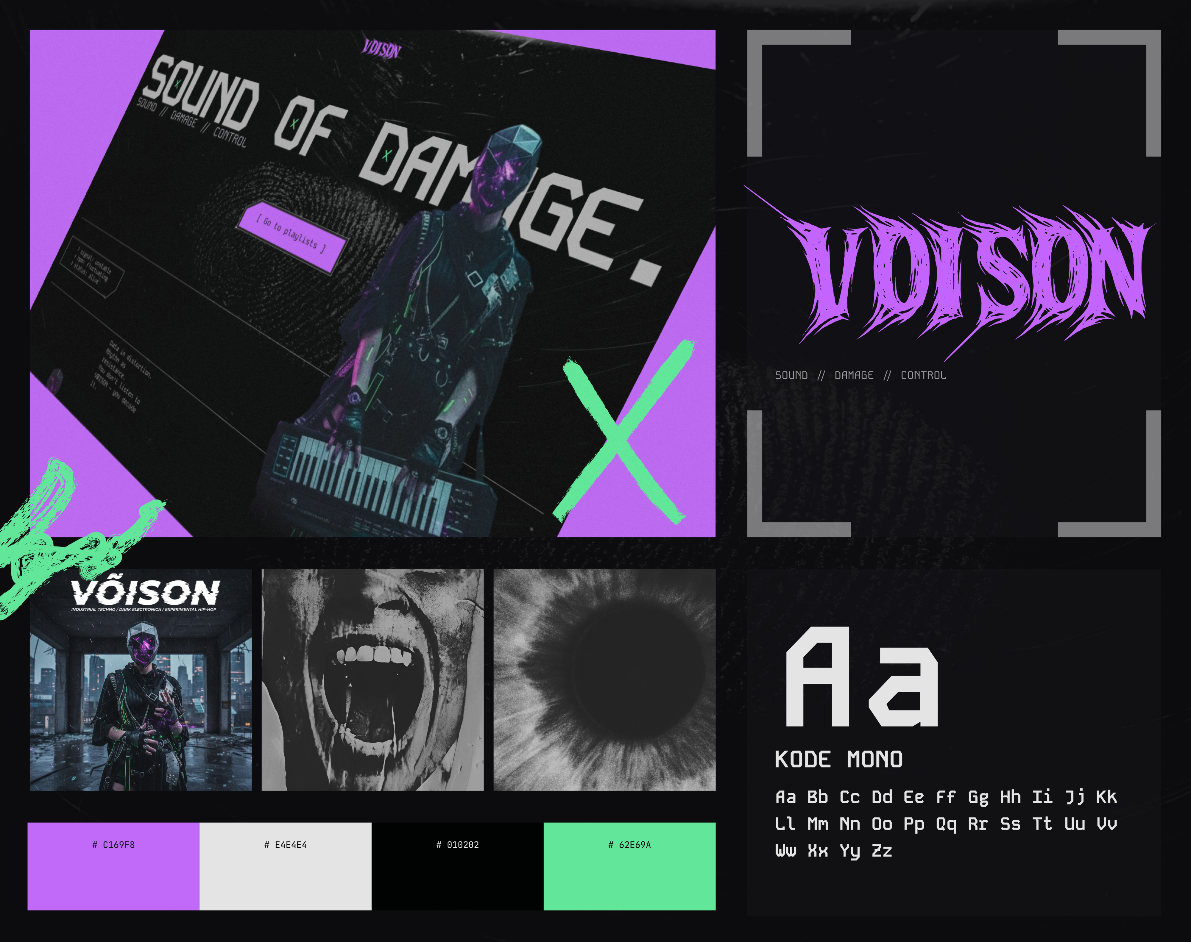 VØISON – Artist Portfolio Website branding cyberpunk dark theme design illustration logo ui ux web website