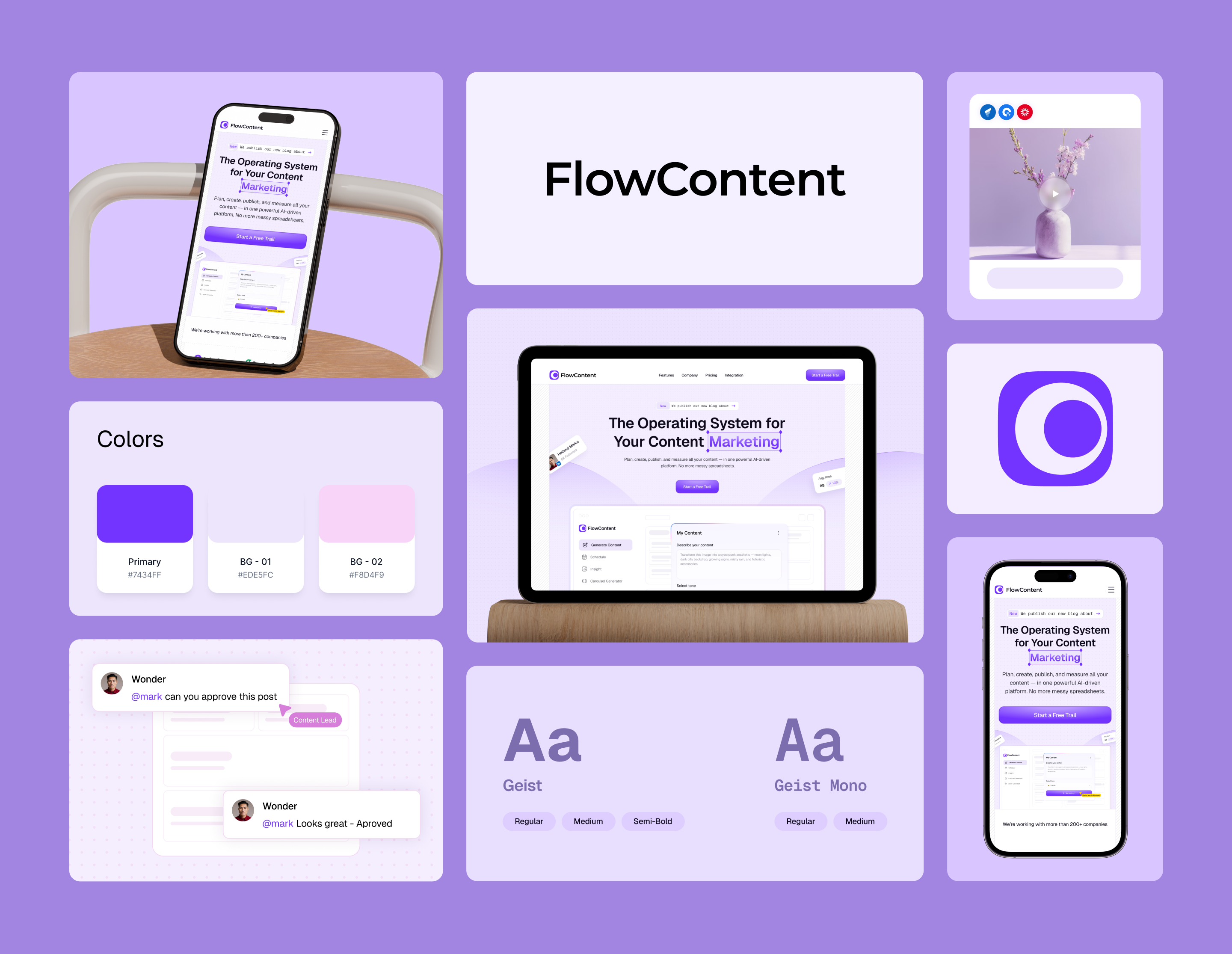 FlowContent — Full SaaS Website Kit cms design content marketing conversion design dashboard ui design system framer design framer template full page design interaction design landing page mobile responsive no code product design saas saas website startup ui components ux ui web design website template