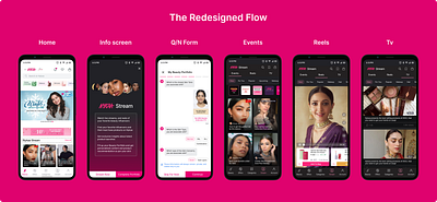 App Redesign| Nykaa Stream |Prototype and Components Below android app beauty branding ecommerce ui