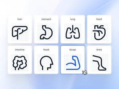 strangeicons: Healthcare & Biotech UI Icon Set - Human Anatomy anatomy icon asklepios icon set biotech icon set blue clean digital health icons figma icons gradient healthcare icon family healthcare icon set healthcare icons healthtech icons iconography minimal minimal icons modern strangeicons ui icon set ui icons wellness icon set