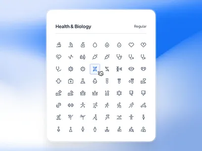 strangeicons: Health & Biology - Regular Family UI Icon Set asklepios icon set biology icon biotech icons blue clean digital health icons figma icons gradient healthcare icon family healthcare icon set healthcare icons healthtech icons iconography minimal minimal icons modern strangeicons ui icon set ui icons wellness icon set