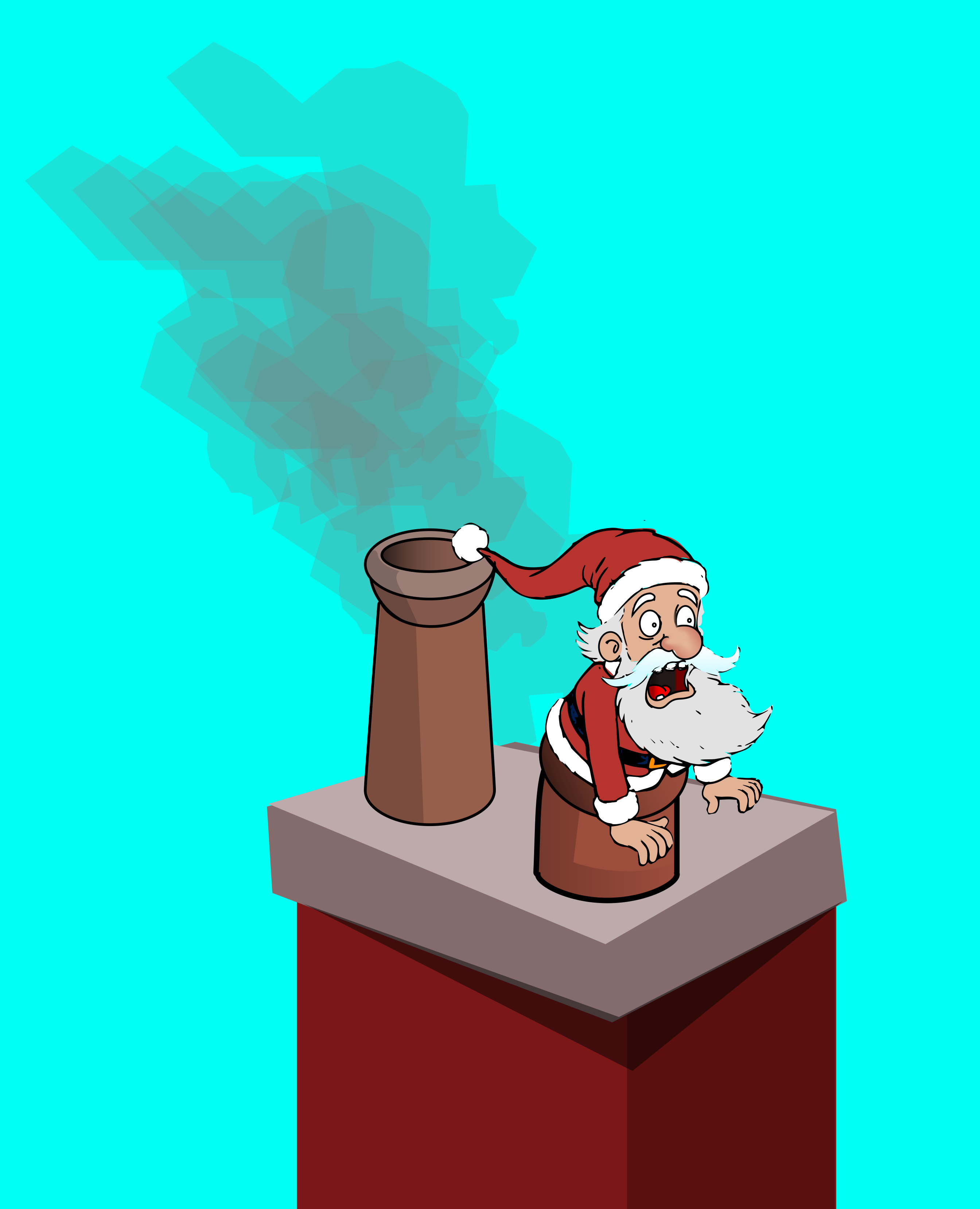stuck!!! chimney doodle illustration santa shunte88 stuck vector