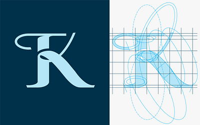 Monogram TK elipse initial monogram tk