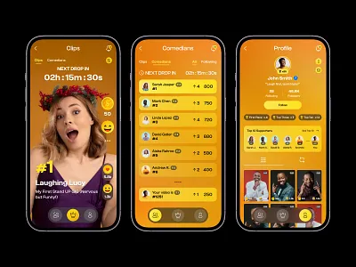UI Screens for Mobile Laugh App app design figma laugh app mobile app tiktok ui ux